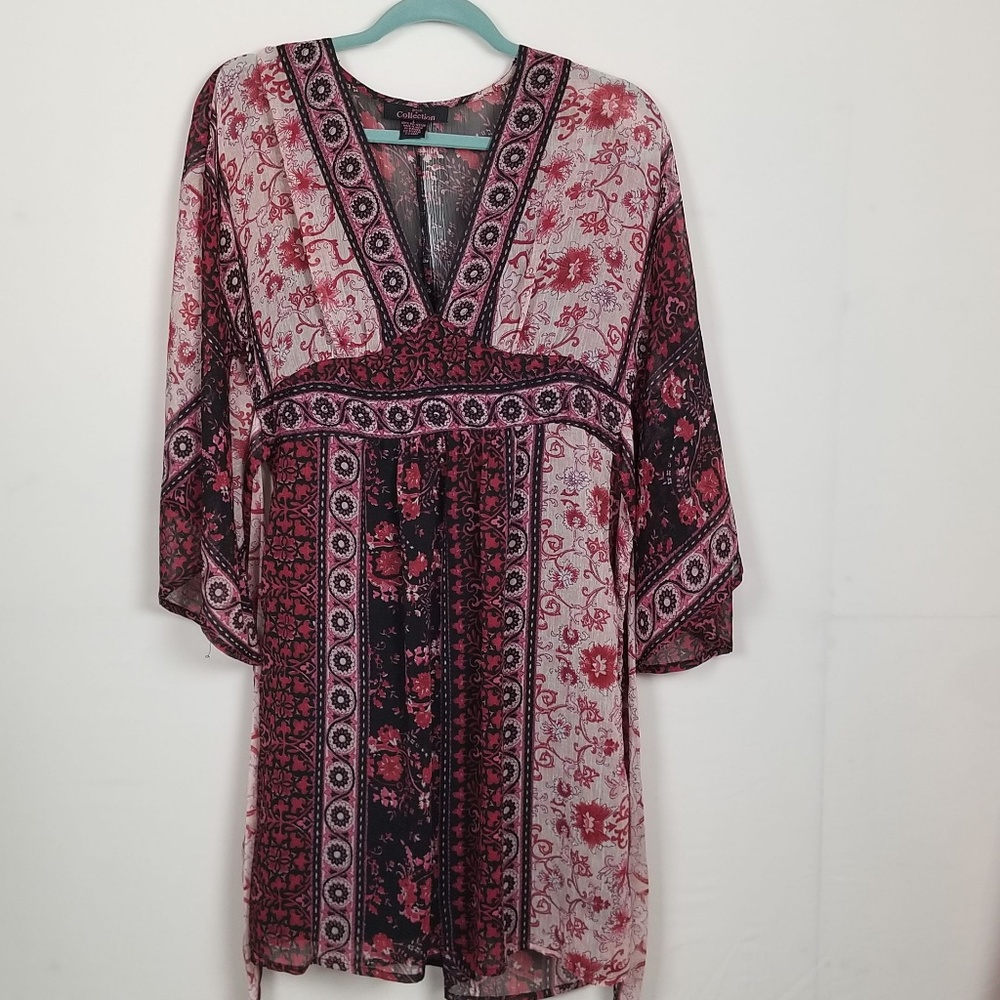 Boho Bell Sleeve Sheer Dress & Slip